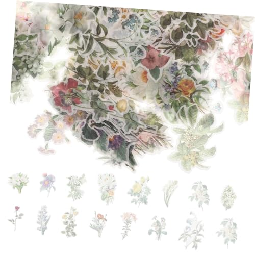 KITANDOVE 120St Vintage Blumen Aufkleber Vintage Scrapbooking-Aufkleber Scrapbook-Kits Scrapbooking Sticker Scrapbook Stickers Zarte Aufkleber Hintergrundaufkleber selber Machen PVC von KITANDOVE