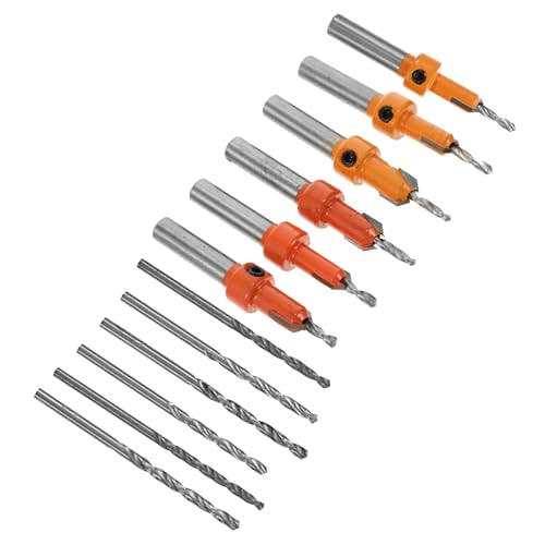 KITANDOVE 12St Senkbohrer werkzeugkästen tools box Bohren in der Holzbearbeitung Senkerbohrer spiralschneider Korkschneider bohren Holzbearbeitungs-Plug-Fase Hochgeschwindigkeitsstahl Orange von KITANDOVE