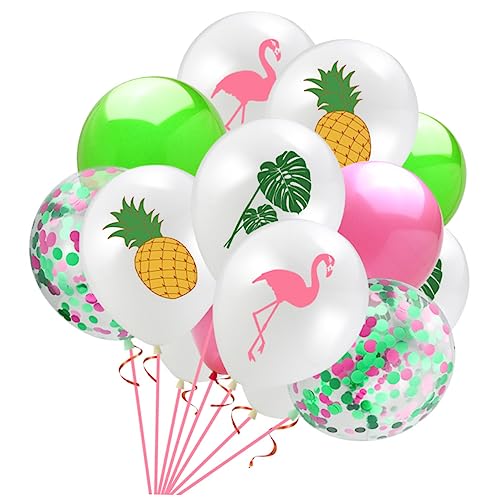 KITANDOVE 15St Flamingo-Ananas-Monstera-Blatt-Ballon-Set Party Ballon zum Kindergeburtstag Paillettenballons Flamingo-Ballons flamingo ballon pink ballons Sommerballons Latexballons von KITANDOVE