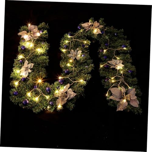 KITANDOVE 1Stk Weihnachtsstock weihnachtsdeko fairy lights Winterliche Haustürdekoration Bauerngirlande für Mantel klassische weihnachtslampe aus rattan Blumenlicht aus Rattan PVC Blue von KITANDOVE