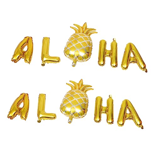 KITANDOVE 2 Sätze Ballon sommerbanner hawaiianische dekorationen Luau-Party Ananas mottoparty hawaii luftbalondeko tropischer Partyanhänger Zubehör für die Sommerparty Aluminiumfolie von KITANDOVE