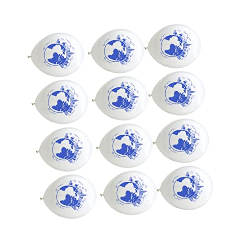 KITANDOVE 20 Stück 12 Geburtstagsverzierung Ballons-Layout weiße blaue Luftballons Erde Ballons Luftballons für Babypartys world map deckenverkleidung Latexballons Ballondekoration von KITANDOVE