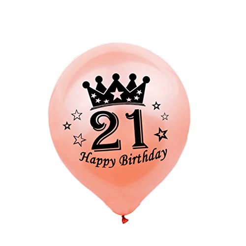 KITANDOVE 20 Stück 21 Latexballons luftballons balloons party ballons Geburtstagsfeier geburtstagskrone Geburtstag Ballon Banner Girlande Zahlenballon Latexballon zum Geburtstag Partyballons von KITANDOVE