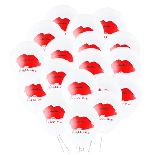 KITANDOVE 20-Teiliges Set Rote Lippen Latexballon roter Lippenballon Hochzeitsdekoration küchendekoration wandverkleidung hochzeit ballons baustützen Latexballons Hochzeitsballons Requisite von KITANDOVE