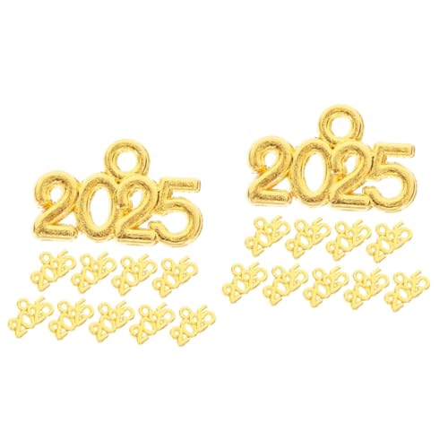 KITANDOVE 200 Stk 2025 Anhänger Reize Silber Abschluss {m} Hüte 2025 Schlüsselanhänger-Anhänger Edelstein DIY Schmuck Zubehör Jahrgangsanhänger 2025-Charms Schmuckdekore Zinklegierung Golden von KITANDOVE