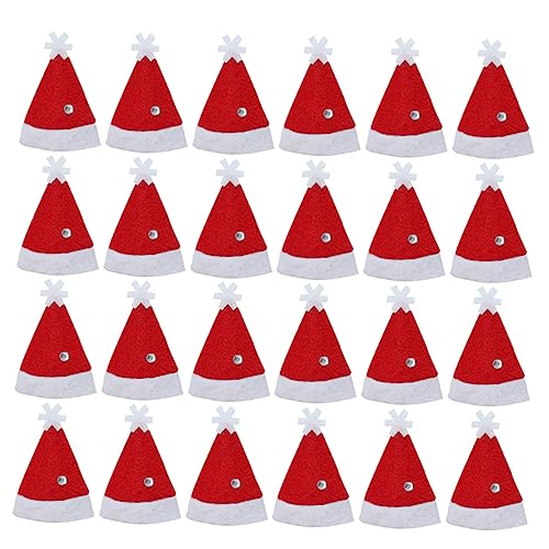 KITANDOVE Klassische 24er-Pack Mini-Weihnachtsmützen Weihnachtsmannkostüme Lollipop-Verpackungen für Partys von KITANDOVE