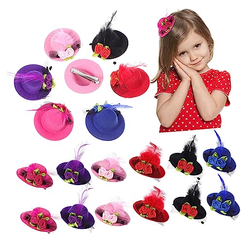 KITANDOVE 24st Haarschmuck Für Kinder Mini Ausgefallene Puppenhüte Hüte Für Haarschmuck Für Mädchen Fascinator-hut Für Die Bühne Kopfschmuck Für Die Teeparty Fascinator Haarnadel Polyester von KITANDOVE