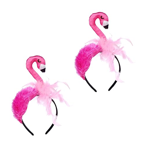 KITANDOVE 2St Flamingo-Stirnband Kopfschmuck für Geburtstagskinder Haarbänder für Mädchen verkleidung kinder haarspange kinder Party-Flamingo-Kopfschmuck für Kinder Geburtstagsfeier Haarband von KITANDOVE