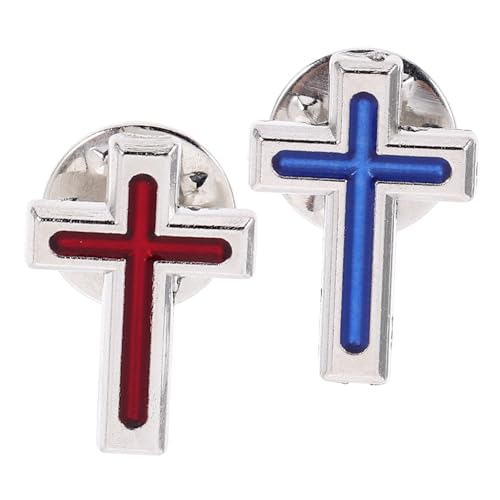 KITANDOVE 2St Knopfabzeichen auf der Brust besonderes christliche kleidung Krawattennadeln für Männer Anzugnadeln Jesus-Pin dekorative Kreuze Wanddekoration Zinklegierung von KITANDOVE