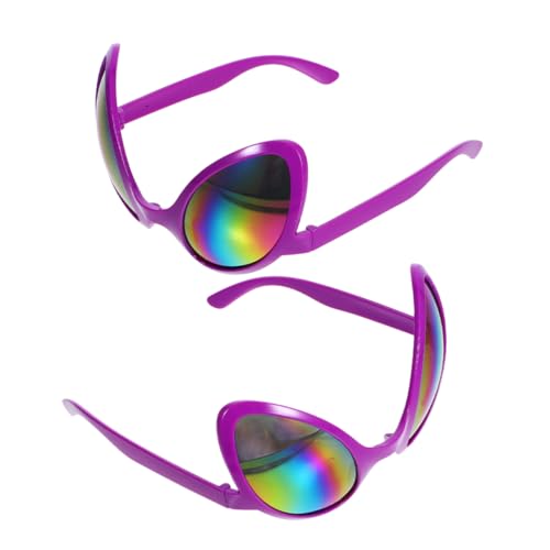 KITANDOVE 2st Außerirdische Brille Sonnenbrille Aus Kunststoff Sonnenbrillen Spielzeug Lustige Alien-brille Bulk-gläser Halloween-sonnenbrille Lustige Augenbrille Plastikgläser Sport Violett von KITANDOVE