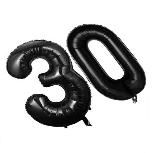 KITANDOVE 2st Digitaler Aluminiumfolienballon Heliumballons Aus Folie Nummernballons Aus Folie Geburtstag Luftballons Anzahl Geburtstagsballons Gedenkballons Partyballons Zahlenballon Black von KITANDOVE