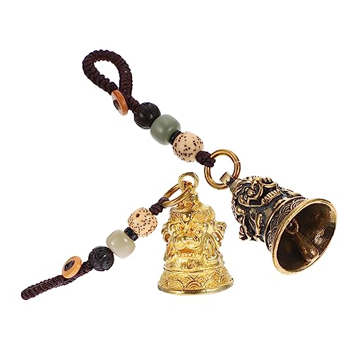 KITANDOVE 2st Glocke Schlüsselanhänger Handtaschenanhänger Chinesische Fengshui-glocke Vintage Glockenornamente Fengshui Glockenwindspiele Schlüsselanhänger-charm Auto Zubehör Baumwollseil von KITANDOVE