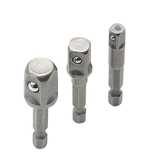 KITANDOVE 3 Teiliges Set Sechskant Vierkantmutter Treiber Adapter Bohrer Bit Verlängerung Schlag Stecknuss Verlängerungs Bit Adapter Set von KITANDOVE