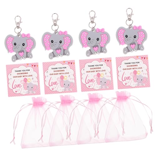 KITANDOVE 30 Sets Babyparty- Für Gäste, Babyparty-elefant-schlüsselanhänger, Dankesanhänger, Organzabeutel von KITANDOVE