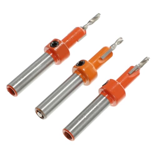 KITANDOVE 3St Senkbohrer Korkschneider bohren Spiralbohrer Kork bohren Kernbohrer Lochbohrer stanzen countersink Holzbearbeitungs-Plug-Fase Fasenbohrwerkzeug Hochgeschwindigkeitsstahl Orange von KITANDOVE