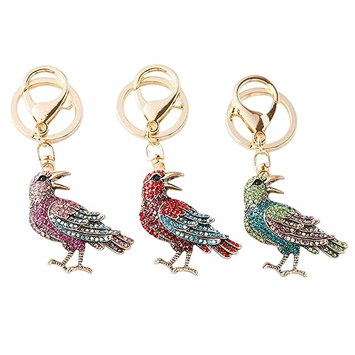 KITANDOVE 3st Zuverlässige Schlüsselanhängerverzierung Vogel-anhänger Glänzender Schlüsselanhänger Taschenornament Taschenanhänger Kreative Schlüsselanhängerbehänge Schlüsselringe Legierung von KITANDOVE