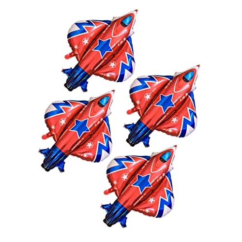 KITANDOVE 4 Stück Jet Fighter Design Folienballons Kreative Luftballons Für Kinder Spielzeug Und Foto Requisiten Ideale Partydekoration Für Geburtstagsfeiern Und Feste von KITANDOVE