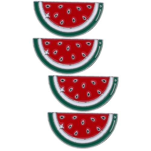 KITANDOVE 4 Stück Legierungs-Wassermelonen-Brosche Schal-Clip Wassermelonen-Reversabzeichen Brosche Clips für damen für Frauen Cartoon-Brosche Wassermelonen-Reversclip rot von KITANDOVE