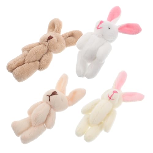 KITANDOVE 4 Stück Plüschtier süße Stofftier Hase Weiches Plüschspielzeug süßes Stofftier Mini-Puppen DIY liefert kleine Hasenpuppe kurzer Plüsch von KITANDOVE