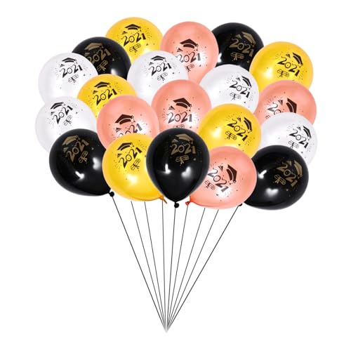 KITANDOVE 40 Stück 2021 Abschluss Latexballon Herzlichen Glückwunsch, Graduiertenballons Zahlenballons Babyballons abschlussfeier luftballons ballongas Latexballons Partyzubehör Emulsion von KITANDOVE