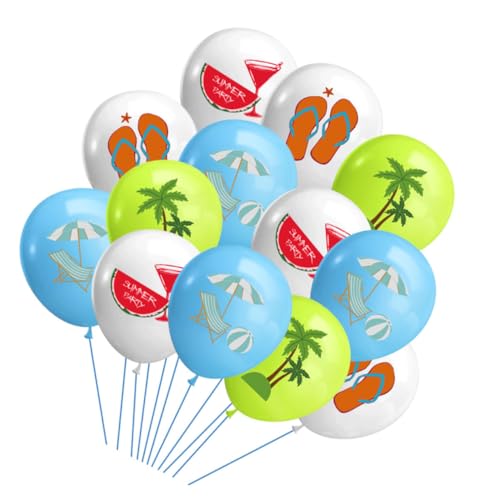 KITANDOVE 40 Stück Zarter Ballon Kreative Latexballons Summer Beach Party Themenlayout Kokosnussbaumballon Dekorative Druckballons Für Home Party Outdoor Beach (ohne Lounge Chair Blau von KITANDOVE