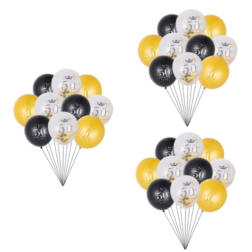 KITANDOVE 45 Stk Partyzubehör Dekoration zum 50. Geburtstag 18 Accessoires für Geburtstagsfeiern Zahlenballon goldene Konfettiballons luftballons Ballongas Partyballons Ballon für die Party von KITANDOVE