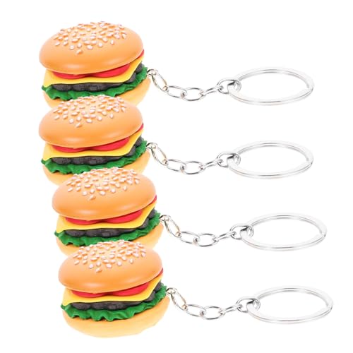 KITANDOVE 4Pcs Simulation Food Anhänger Hamburger Hanging Ornamente Gefälschte Lebensmittel Charms Hamburger Form Charme Key Ring Hanging Charme Hamburger Charm Hamburger Form Anhänger von KITANDOVE