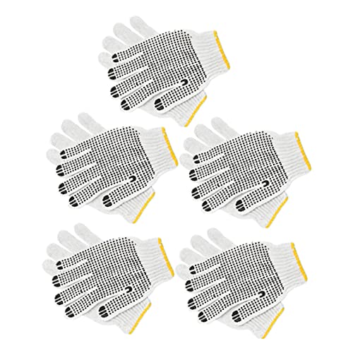 KITANDOVE 5 Paare Handschuhe aus Baumwollgarn baumarkt protect glove gefärten gartinen fäustel Fäustlinge Schutzhandschuhe ofenhandschuhe verschleißfester Handschuh Baumwoll-Handschuhe Weiß von KITANDOVE