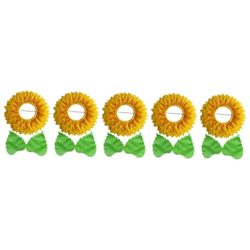 KITANDOVE 5 Sätze Kopfschmuck Aus Sonnenblumen Lustige Hüte Für Party Cosplay-blumenkopfbedeckung Halloween-hut Sonnenblumenkopfbedeckung Für Kinder Blumenhut Tanzkostüme Seidentuch von KITANDOVE