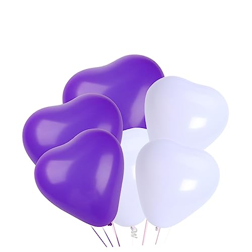 KITANDOVE 50 Stück 10 Herzballons matte Luftballons Hochzeitsballon perlmuttfarbene Luftballons Dekorationsballon für Hochzeitsfeiern hochzeitsdeko Latexballon Partydekoration Weiß von KITANDOVE