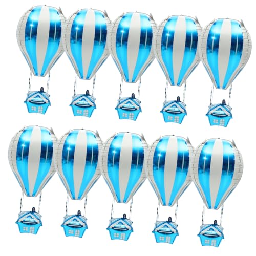 KITANDOVE 50 Stück Heißluftballon Krippenschmuck für Kinder Alles zum Geburtstag Dekorationen für Jungen party mitgebsel kinder kinderparty mitgebsel flugzeug Ballons Folienballon Blue von KITANDOVE