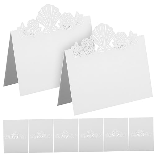 KITANDOVE 50 Stück Sitzplatzkarte Hochzeitsdekoration Klappkarten Hochzeit Escortkarten Hochzeit Reservierte Schilder Für Die Hochzeit Namenskarten Für Die Tischdekoration Weiß Papier von KITANDOVE