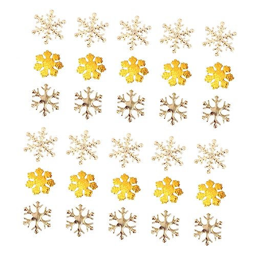 KITANDOVE 500 Stück falsche Schneeflocken weihnachtsdekoration mit schneeflocken Weihnachtsaccessoires confetti konfetti sterne snowf lustiges konfetti Schneeflockendekoration Stoff Golden von KITANDOVE