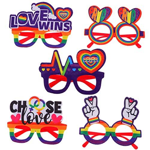 KITANDOVE 5St Partybrille faschingsbrille karnevalsbrille Kostümbrille Pride-Party-Brille Sonnenbrille für den Abschlussball Party-Gunst-Gläser Gläser zum Thema Pride Month Plastik Colorful von KITANDOVE