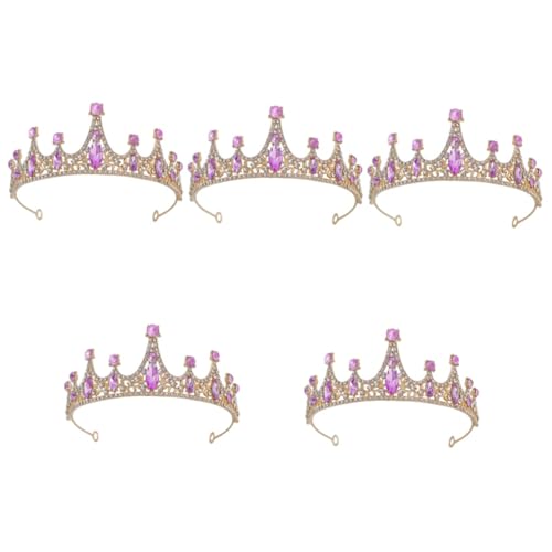 KITANDOVE 5St Tiara Kinderkronen rotes Stirnband Haarschmuck für die Braut fasching kopfbedeckung fastnacht kopfbedeckung Stirnband mit Kinderkrone Kronen Stirnbänder Strass Violett von KITANDOVE