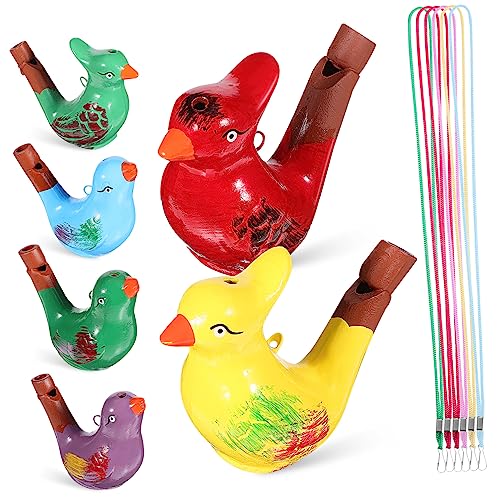 KITANDOVE 6 STK Wasservögel Pfeifen Vogel Pfeife Musikinstrument Spielzeug Kinder Pfeifen Spielzeug Ostergeschenk Pfeife Mit Trageband Vogelrufspielzeug Vogelrufpfeife Keramik von KITANDOVE