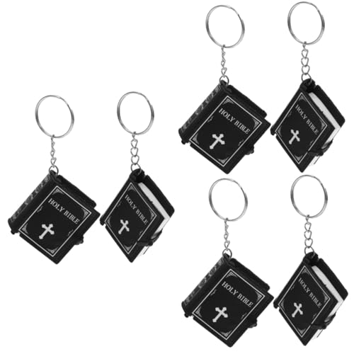 KITANDOVE 6 Stk Schlüsselanhänger Schlüsselbund kleine heilige Bibel Mini-Bibeln Bibel-Charme Jesus-Charme Bibelanhänger Taschenanhänger Rucksack-Hängedekoration Sonntagsgeschenke Abs Black von KITANDOVE