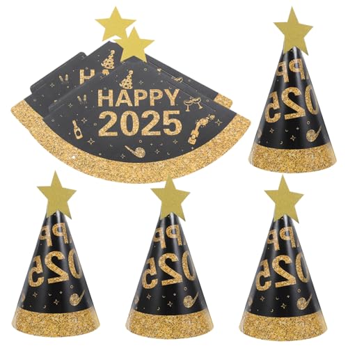 KITANDOVE 6 Stück Neujahrs Partyhut Partyhüte Partyzubehör Silvester Papierkappe Silvester Papierhut Frohes Neues Jahr Requisiten Neujahrshut Frohes Neues Jahr Hut Frohes Neues von KITANDOVE