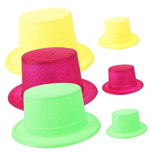 KITANDOVE 6St Partyhüte aus Papier Fedora-Kappe funkelnde Hüte Fedora-Kostümhut Hüte anziehen Kostüm Hüte Cosplay-Kostüm Kostüm Mütze Zauberer Mütze Papierhüte Papier Tophat Papierkappe von KITANDOVE