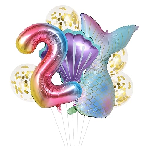 KITANDOVE 8 Teiliges Deko Ballon Set Für Den 2 Geburtstag Verschleißfeste Party Ballon Ornamente Bunten Farben Perfekt Für Kindergeburtstagsfeiern Und Festdekorationen von KITANDOVE