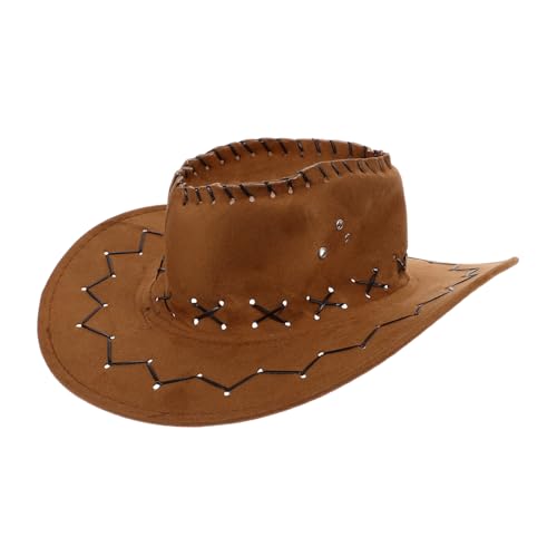 KITANDOVE Cowboyhut für Kinder Cowboy-Kostüm westliche Partyhüte Kappe Hut Stroh Fedora-Hut Disco-Hut Halloween-Hut Cowgirl-Hut Performance-Hut Cosplay-Hut Strohhut Kinderhut Denim Orange von KITANDOVE