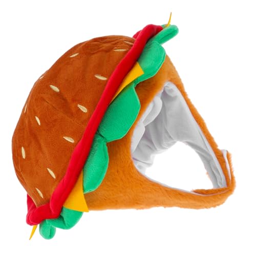 KITANDOVE Hamburger Kapuzen Kopfbedeckung Atmungsaktiver Hut Halloween Hut Lustiger Hamburger Hut Aufmerksamkeitsstarker Hut Cosplay Kostüme Partyhüte Lustige Hüte Halloween Kostüm von KITANDOVE