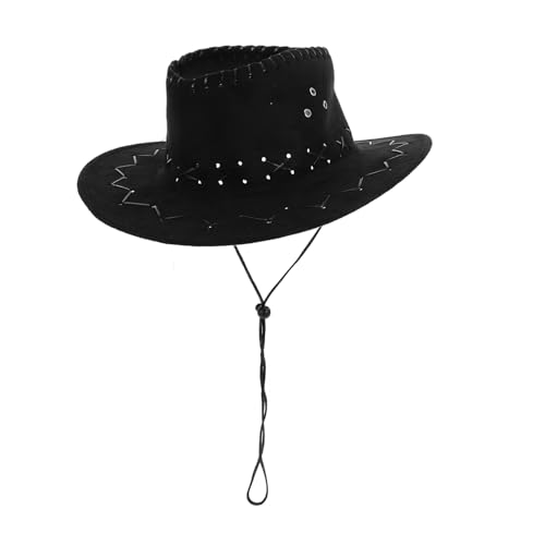 KITANDOVE Kindermütze Cowboyhut Cowboy-Kostüm Sommersonnenhut kleine Cowboyhüte Wildwest-Partyhut Cosplay-Cowboy-Hüte Kinderhüte Strohhut Party-Cowgirl-Hut Cosplay-Kostümhut Denim Black von KITANDOVE