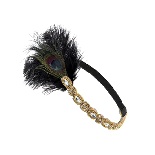 KITANDOVE Retro Fascinator Stirnband Kopfschmuck Haarzubehör Bühnenleistung Haarband von KITANDOVE