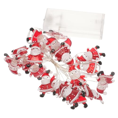 KITANDOVE Schnur Schneemann-Lichterkette Weihnachtsmann Nachtlicht dekoratives weihnachtslicht led-light santa claus decoration Weihnachtsrequisiten Hängende Lichtparty Plastik rot von KITANDOVE