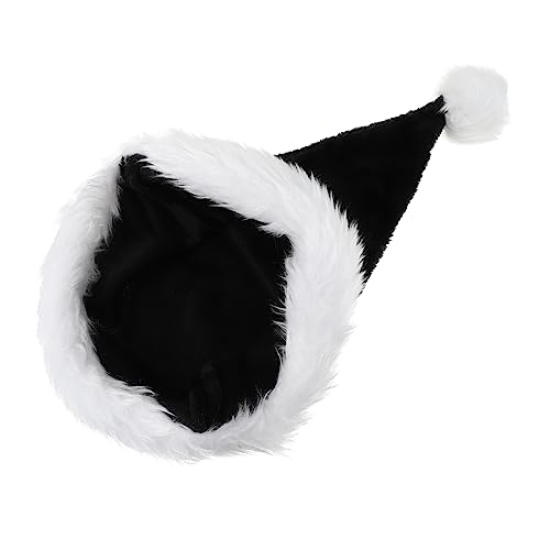 KITANDOVE Schwarze Plüschmütze Dekorative Weihnachtsmütze Plüsch-cosplay-hut Herrenhüte Partyhüte Für Erwachsene Weihnachtsfeier Mütze Weihnachts-cosplay-hut Kappe Kunstpelzmütze Black Stoff von KITANDOVE