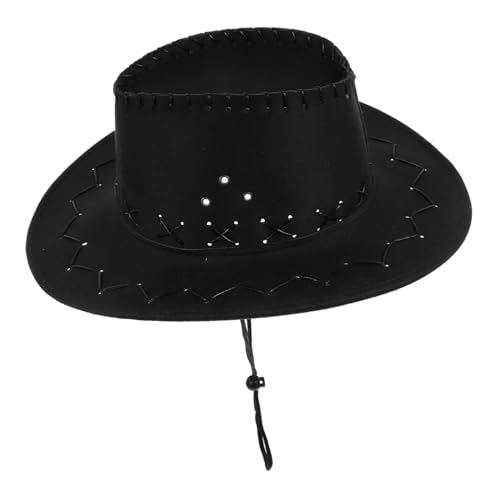 KITANDOVE Western-Cowboyhut für Kinder Westernhut für Kinder Schwarzer Cowgirl-Hut für Kinder Atmungsaktiver Hut Kinder Spielzeug Hut Cosplay-Hut für Kinder Performance-Hüte Polyester Black von KITANDOVE