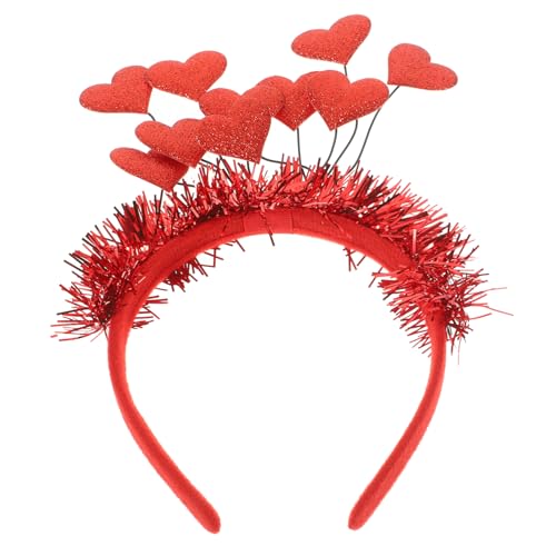 KITANDOVE faschings haarreif haarreifen mit herzen herzförmige Stirnbänder Valentinstag-Headbopper sonnenbrille Hochzeitsdekoration Festival-Stirnbänder valentinstag stirnband Filzstoff rot von KITANDOVE