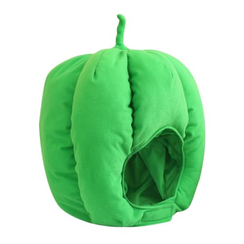 KITANDOVE grüne Paprikahaube the hallow halloween diehüte beschläge das festival Plüsch Kopfbedeckung Performance-Hut Kopfbedeckung Cosplay Hut Cosplay-Partyhut Gemüsehüte PP Baumwolle Green von KITANDOVE