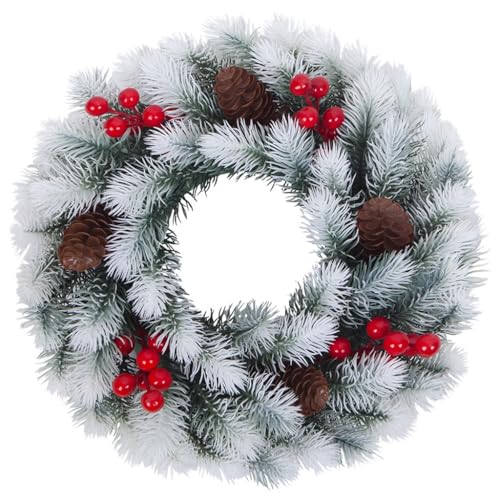 KITCISSL Türkranz Weihnachtsgirlande Dekoration Adventskranz für Dekorieren Von Weihnachten, Türaufhängung Weihnachtsdeko Weihnachtsschmuck für Festivals, Feiern, Haustür, Wand(11.8inch) von KITCISSL